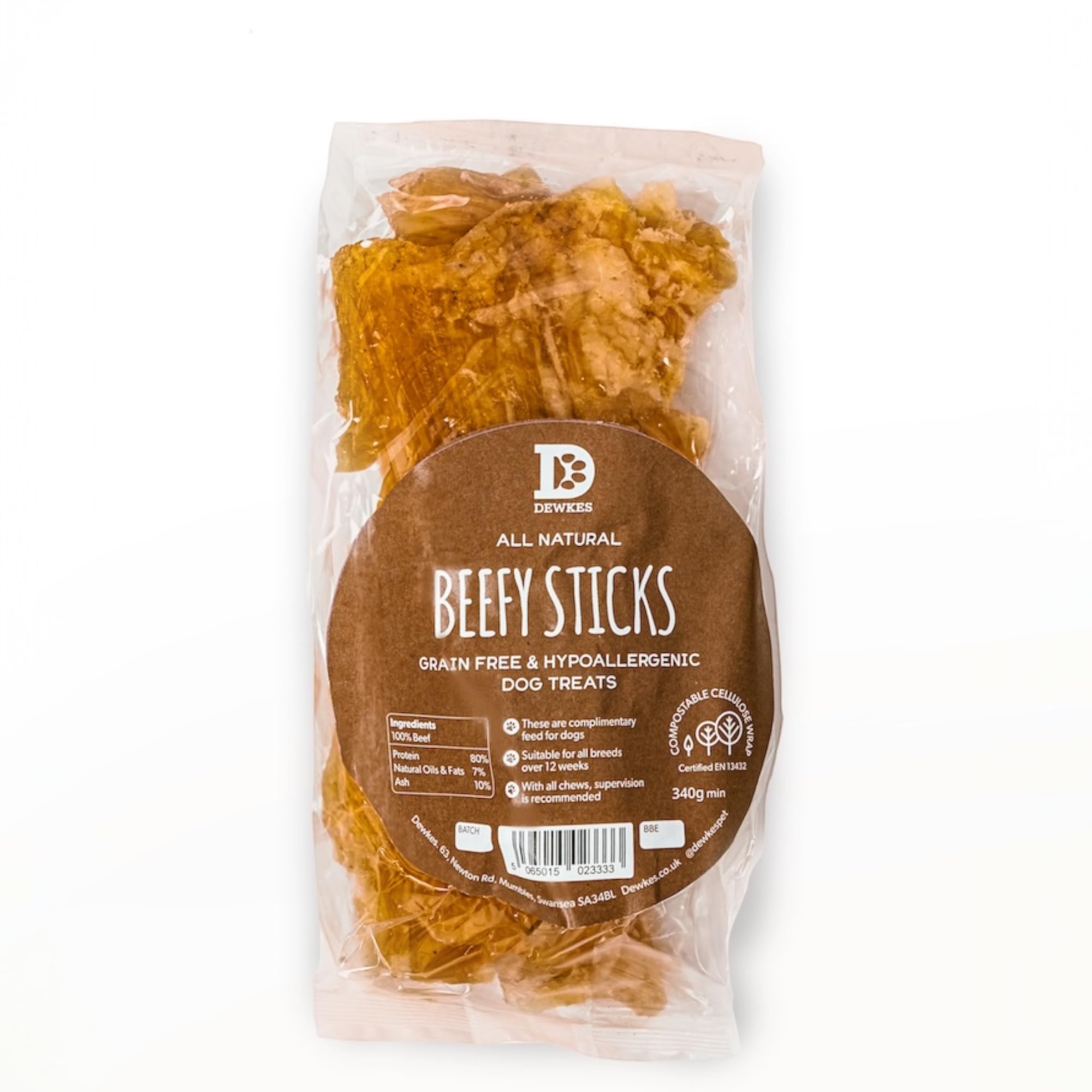 Dewkes Beef Tendon Chews | Long Lasting Natural Dog Treats | Hypoallergenic & Grain Free For Medium & Large Dogs | For Healthy Teeth and Gums