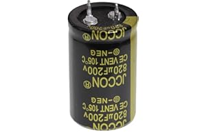 HUABAN 3 Pieces 200V 820UF 2 Pin Solder Snap-in Terminal Electrolytic Capacitor 200 Volt 820 uF