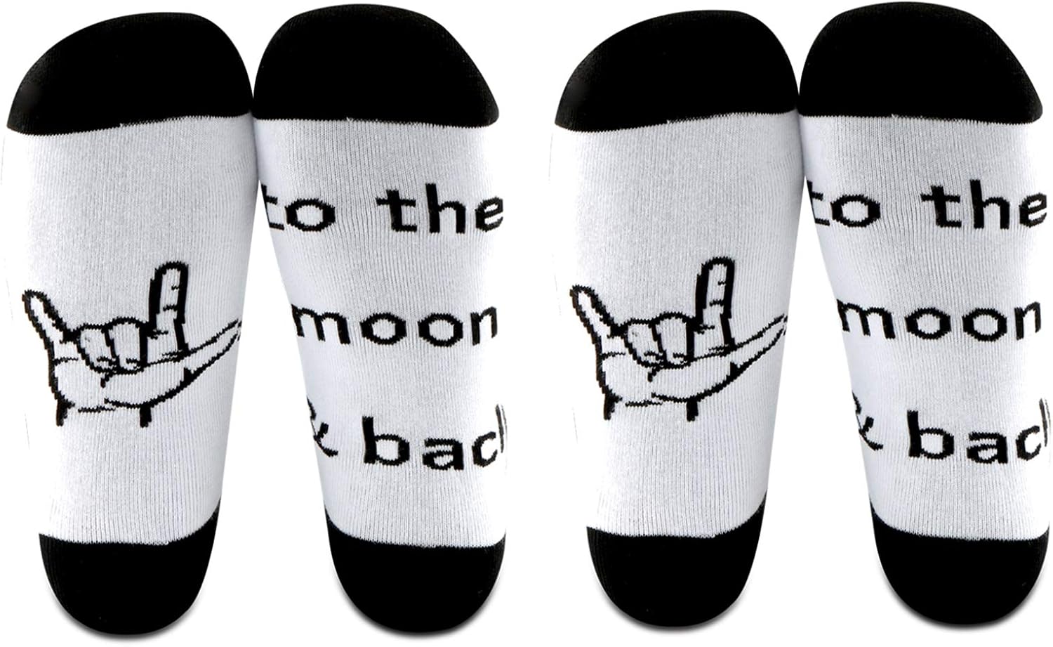 G2TUP 2 Pairs ASL Socks Sign Language Gift I Love You Hand Talking
