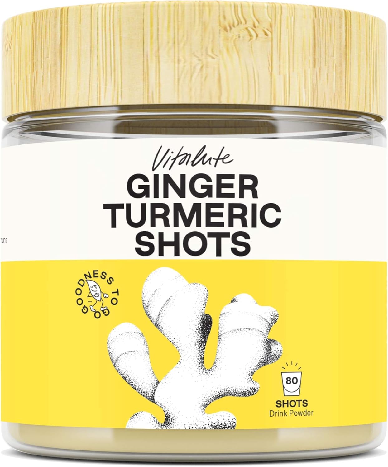 80 Ginger Shots with Turmeric No Sugar Curcumin, Vitamin C & Zinc