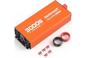 Joemnwart 3000W Power Inverter 12V DC to 120V AC Car Converter for RV Truck Inverter with 4 AC Outlets, USB/Type-C Fast Charg