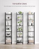 VASAGLE 6-Tier Bookshelf Industrial Ebony Black and Ink Black LLS101B56 view 9