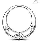 Melighting 16G Septum Ring Clear CZ Daith Piercing Jewelry Stainless Steel 316L Helix Cartilage Earring 8/10 mm Conch Cartilage Piercing