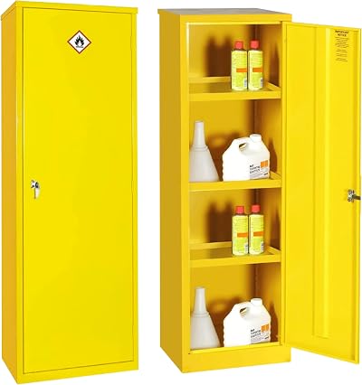 The Products Store Flammable Substance Cabinet COSHH Chemical Storage 3 Shelves