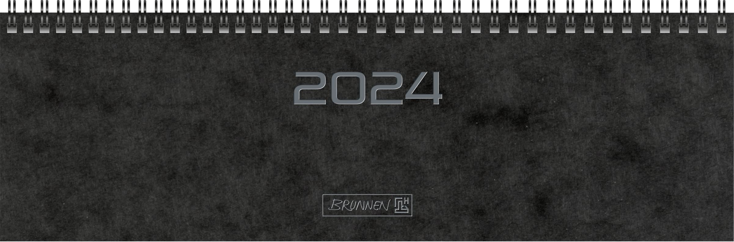 BRUNNEN Weekly calendar model 777 2024, 2 pages = 1 week, sheet size 32.6 x 10.2 cm, black