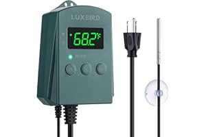 LUXBIRD Digital Heat Mat Thermostat Controller Heating Cooling 10A 1200W for Seedling, Reptiles and Brewing, Breeding, Incubation, Greenhouse, Fans, Cooling Device, 32~113℉ FCC-Certified
