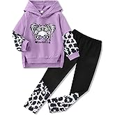 HSOXLQF Kids Girls Clothes Cool Girl Print Tie Dye Pullover Sweatshirt and Sweatpants 2 Pieces Outfits Set