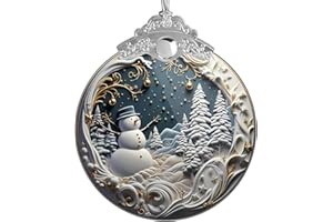 SENSEMORY Christmas Ornaments 2025, Snowman, Unique Christmast Ornaments 4 Inch Acrylic Ornament Art, Holiday Decoration, Car Interiors Decors, Christmas Decorations