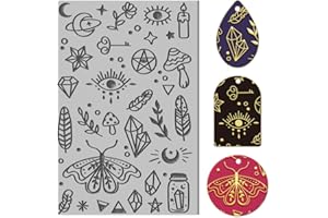 CHGCRAFT Divination Clay Texture Mat Moth Crystal Pattern Modeling Pattern Pad Texture Sheets for Polymer Clay Making Earrings Jewelry, 4x2.6inch