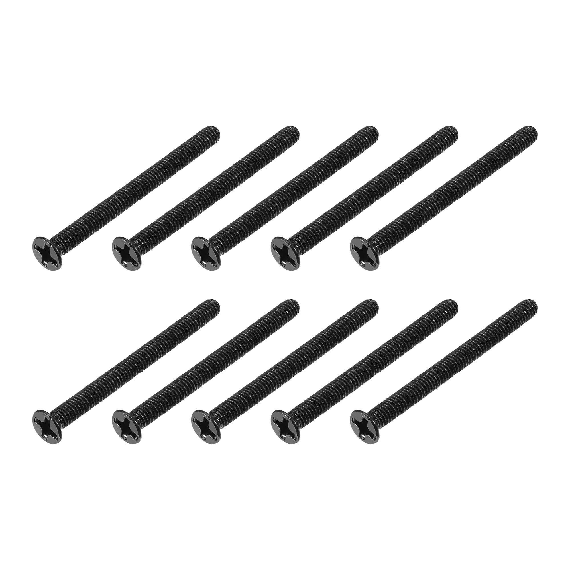 METALLIXITY Phillips Flat Head Screws (M3 x 35mm) 50Pcs, Carbon Steel Machine Screws - for Glasses Watch and Other Small Electronics, Black