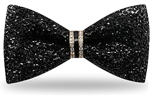 GHTIYLP Mens Rhinestone Bow Tie Pre-Tied Bow Ties for Men Adjustable Sparkle Sequin Bowtie Party Wedding