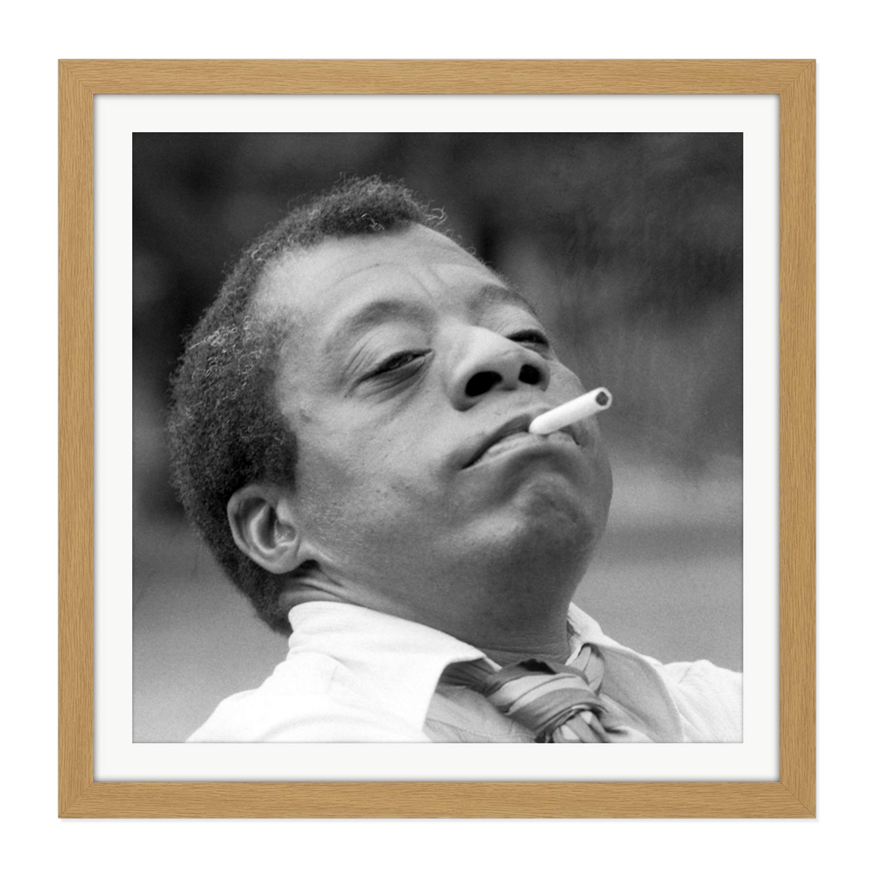 Artery8 Warren Portrait Writer Activist James Baldwin Photo Square Wooden Framed Wall Art Print Picture 16X16 Inch