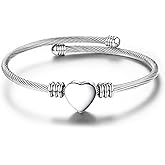 GoldChic JEWELRY Personalized Heart Bracelet That Holds Pictures for Women, Stainless Steel Custom Adjustable Link Locket Bracelets in Gold/Black Customized Gifts for Mother Wife Loved One