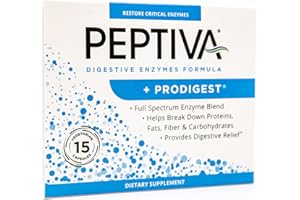Peptiva Digestive Enzyme Supplement + ProDigest - Helps with Bloating, Gas, Constipation - 15 Count