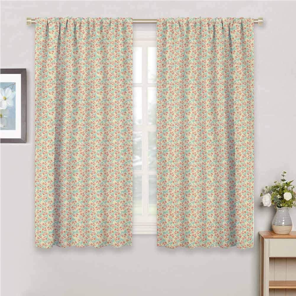 Jinguizi Spring Doorway Curtain Tulips with Fresh Leafage Botanical