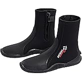 Skyone Neoprene Dive Boots Men Women, Surf Booties Scuba Diving Boots 5MM, Wetsuit Booties Scuba Shoes with Anti-Slip Premium Rubber Sole for Sailing Snorkeling Boating