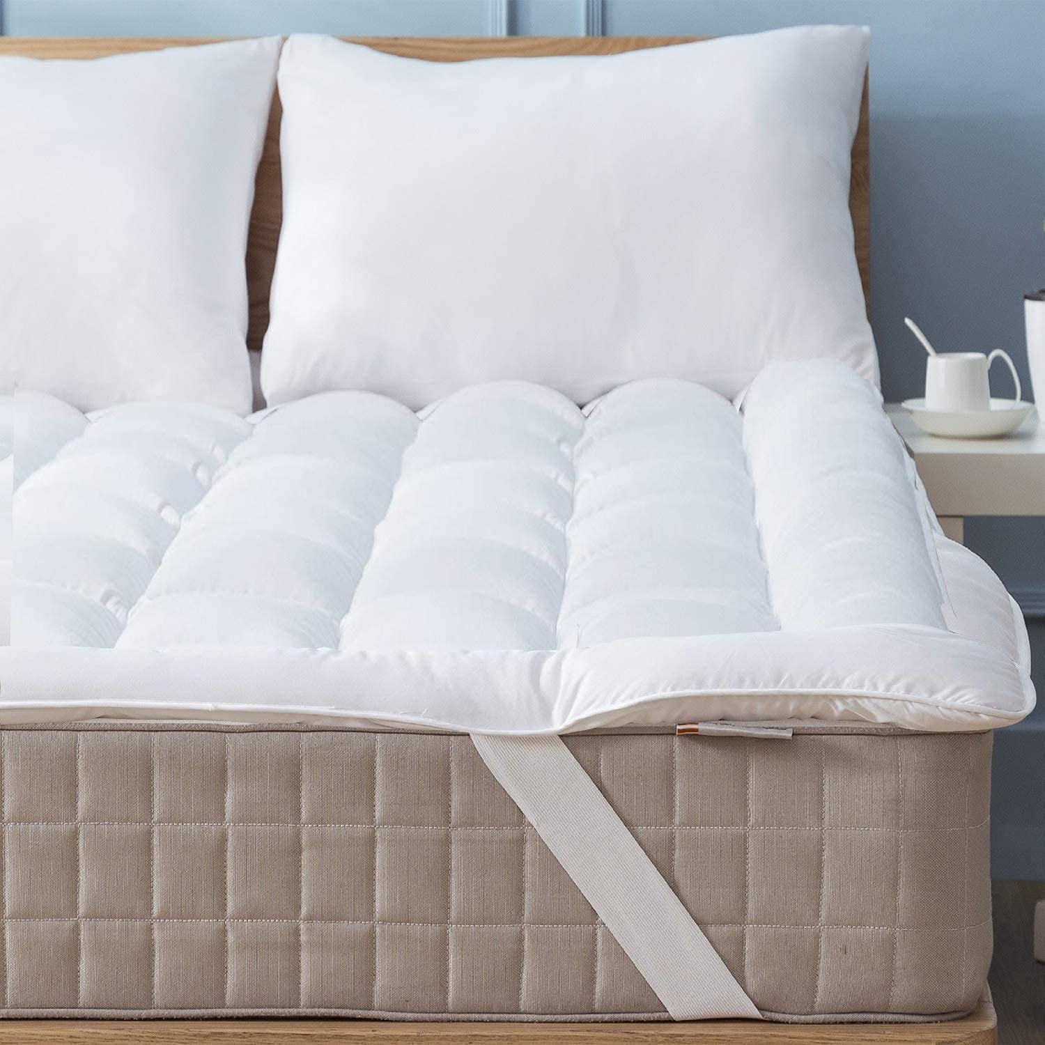 Photo 1 of Niagara Mattress Topper Full XL - Cooling Breathable Pillow Top Mattress Pad for Back Pain Relief - Deep Pocket Topper Fits 8-20 Inches Mattress