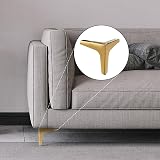 LOLYSIC 8 Pcs Gold Metal Furniture Legs 13cm Heavy Duty Triangle view 6