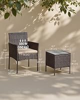 SONGMICS Garden Furniture Set Polyrattan Outdoor Patio Brown Taupe GGF031K01 view 7