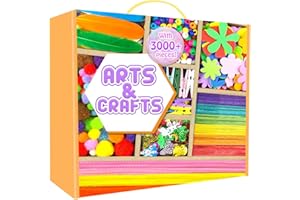 ZEIZHUBN Arts and Crafts Supplies for Kids - 3000Pcs Craft Kit with Pipe Cleaners Crafts for Kids All in Art Crafting Box DIY School Supplies Materials Set Toys Gifts for Girls Boys Age 4 5 6 7 8 9 10 11 & 12