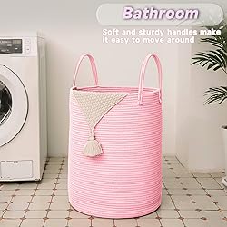 JMvicyroam Large Woven Laundry Basket Hamper,80L
