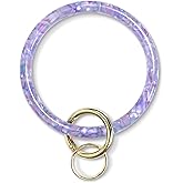Heesch Bangle Key Ring Bracelet Keychain Key Ring Bracelet for Women, Acetate Circle Keyring for Wrist