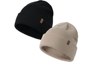 FURTALK Unisex Beanie for Men Women Cuffed Plain Skull Hat Winter Knit Cap Toque Winter Hat