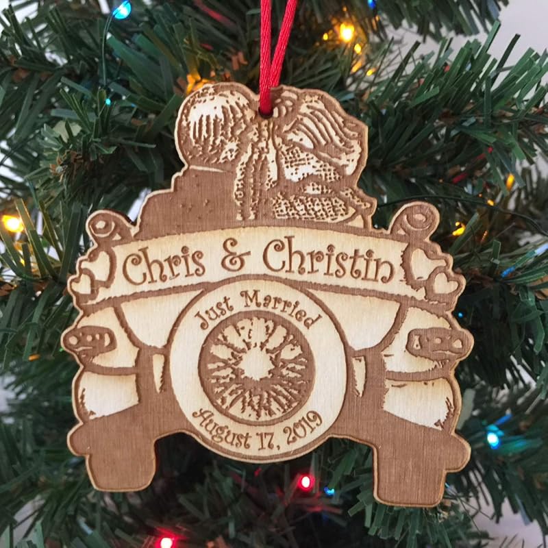 Bride and Groom in Car Just Married 2020 Custom