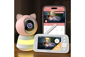 JolyWell 2K Video Baby Monitor with 5" Screen, WiFi Baby Camera with APP & Monitor Control, Full-Angle Pan Tilt, Auto Trackin