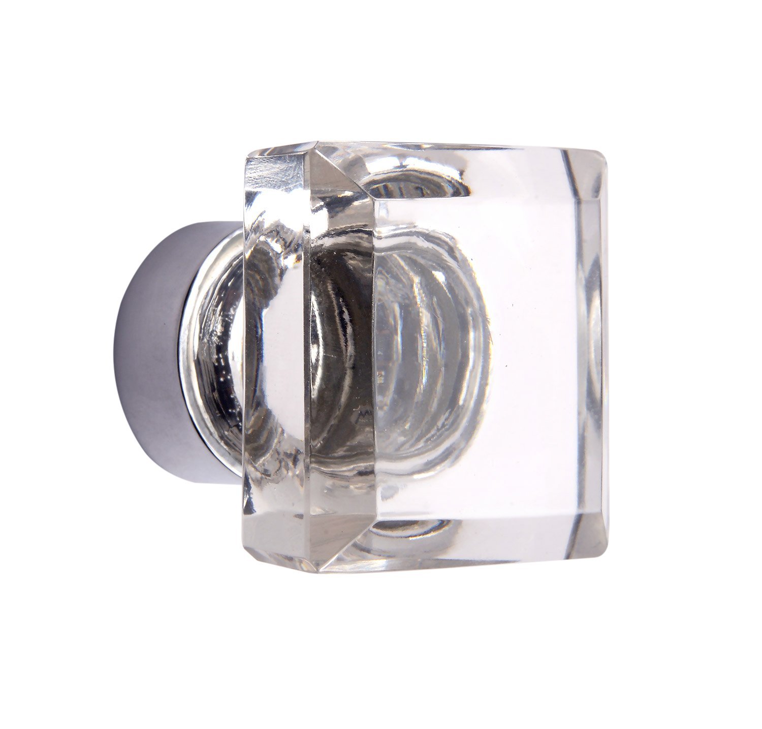 Hobknobs Single Square Shaped Clear Glass Cabinet Drawers