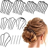 12 Pcs Hair Side Combs for Women Accessories, Hair Fork Clips for Updo Bun, U-Shape Hair Combs for French Twist Teeth Hair Pin for Women Girls Vintage Hair Styling Accessories