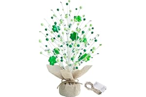 CRCZK St Patricks Day Table Tree Artificial Tree and Flowers for Centerpieces Featured Burlap Base Farmhouse St Patricks Day Tabletop Decorations