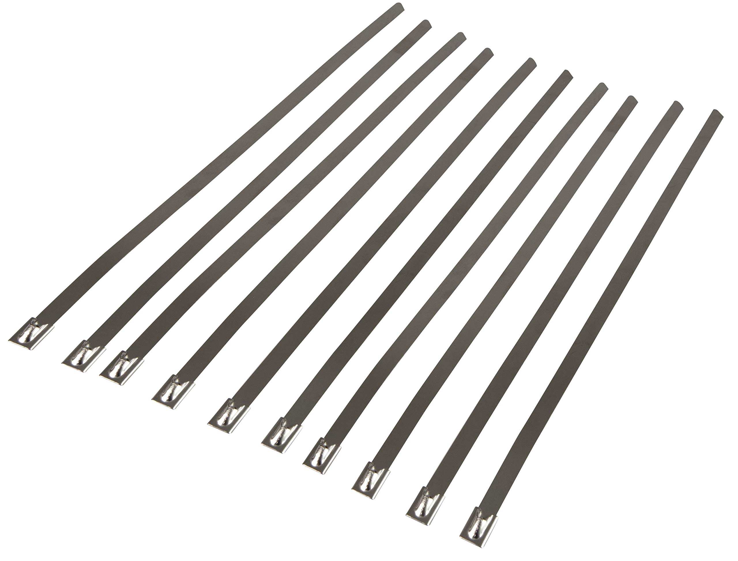 Windhager Edelstahl-Binder PROFI 07106 Professional Stainless Steel, Metal, Attaching for Balcony Panels, Cable Ties, Rust 30 cm, Pack of 10, stainlesssteel