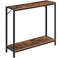 MAHANCRIS Console Table, 2-Tier Entrance Table, Behind Sofa Table, Industrial Style, Sturdy and Stable, for Living Room, Entryway, Foyer, Corridor, Office, Rustic Brown and Black CTHR27601