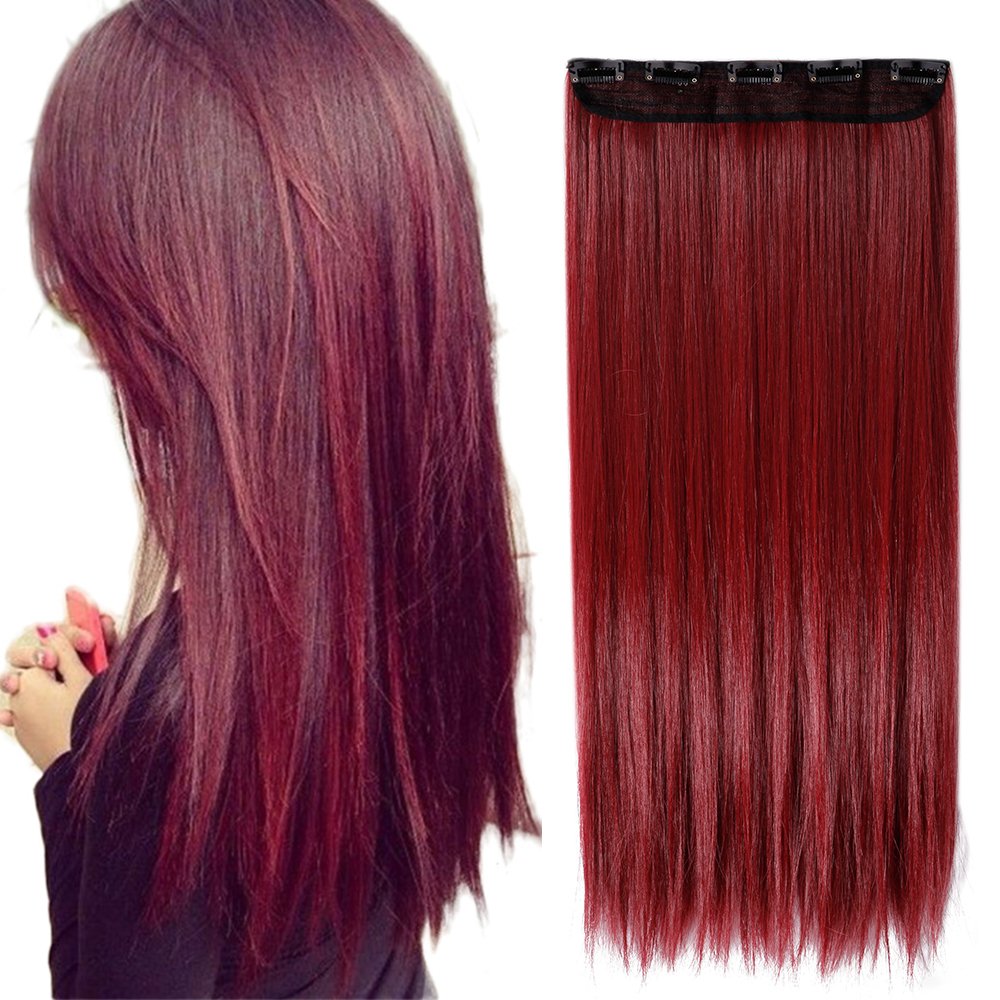 Amazon Com S Nailite 26 Inches Maroon Mix Dark Red Straight One