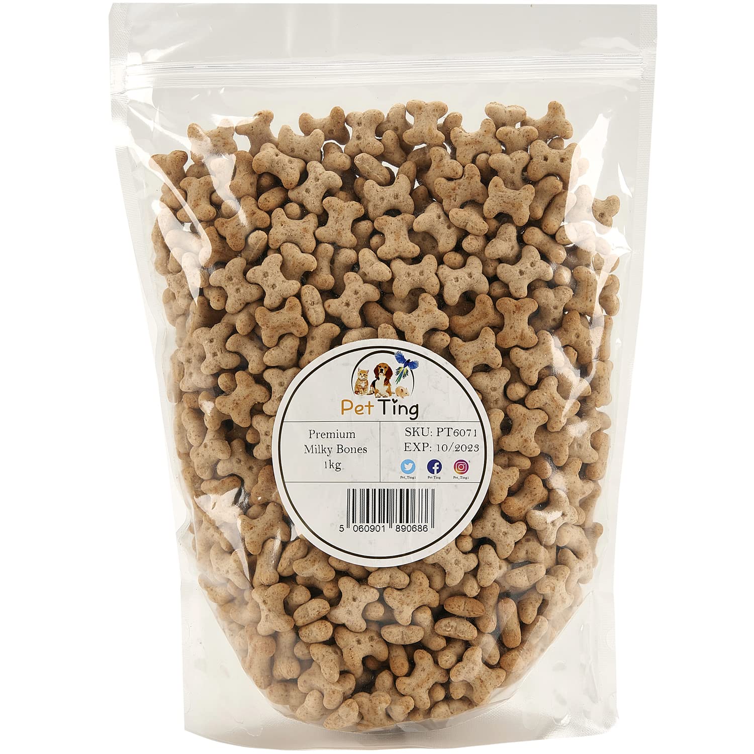 Premium Milky Dog Bone Biscuit 1kg (Milky Bones) — image 1