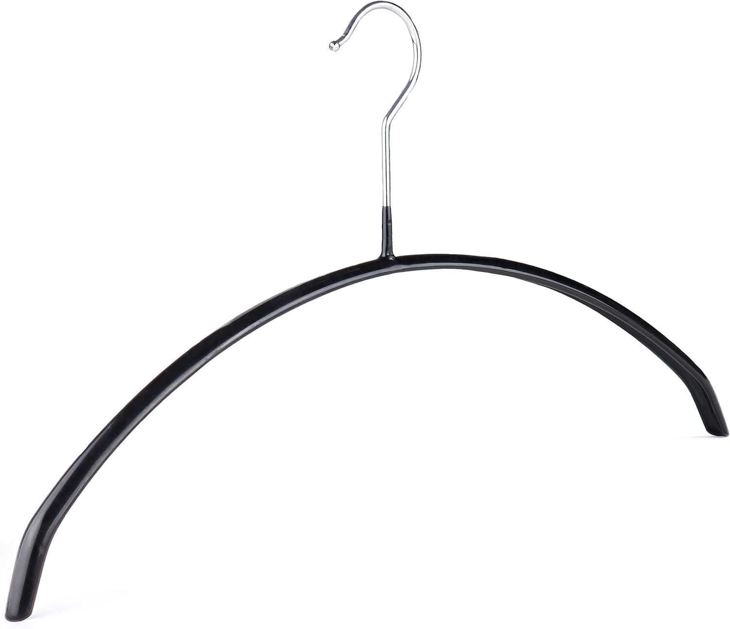 The Hanger Store 40 Black Non Slip Rubber Coat Hangers, Space Saving