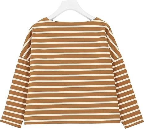 Amazon 神戸レタス 田中亜希子さんコラボ S M L ロンt カットソー レディース 長袖 Tシャツ ヘビーウェイト ボートネックプルオーバー C3406 Tシャツ カットソー 通販