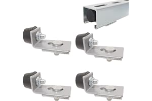 BIAXJUNY Heavy Duty Steel Trolley Roller Wheels Limit Trolley Assembly Positioning for Unistrut Strut Channel with 1-5/8" Wide and All 1-5/8" or Taller Strut Channel(Silver, 4pcs)