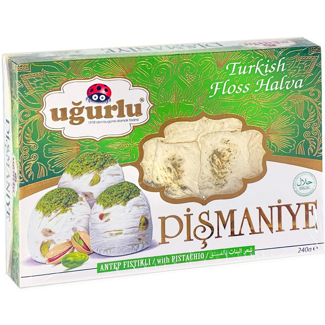 Ugurlu Pismaniye Turkish Floss Halva with Pistachio, 240g Grocery & Gourmet Food