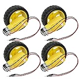 4 Sets TT Motor with Leads, DC 3-6V Gearbox Motor