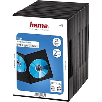 Hama 51185 - Carcasa para DVD (25 Unidades), Negro: Amazon.es: Informática