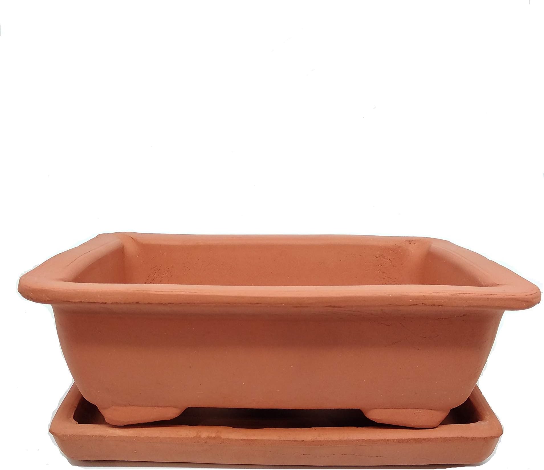 Handmade clay pot for bonsai 10.6x7.5'inch