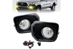 BOXLIGHT Fog Lights Assembly Kit for 2016 2017 2018 2019 2020 2021 2022 2023 Toyota Tacoma(Fits SR,SR5 Model Only), 1 Pair Bumper Driving Fog Lamps Set with H11 55W Halogen Bulbs