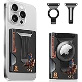 BESSIO Magnetic Phone Wallet Compatible with Apple MagSafe - Metal Card Holder with AirTag Holder, RFID Blocking & Money Clip Mag Safe Wallet for iPhone 17 16 15 14 13 12 Pro Max/Pro/Plus/Mini
