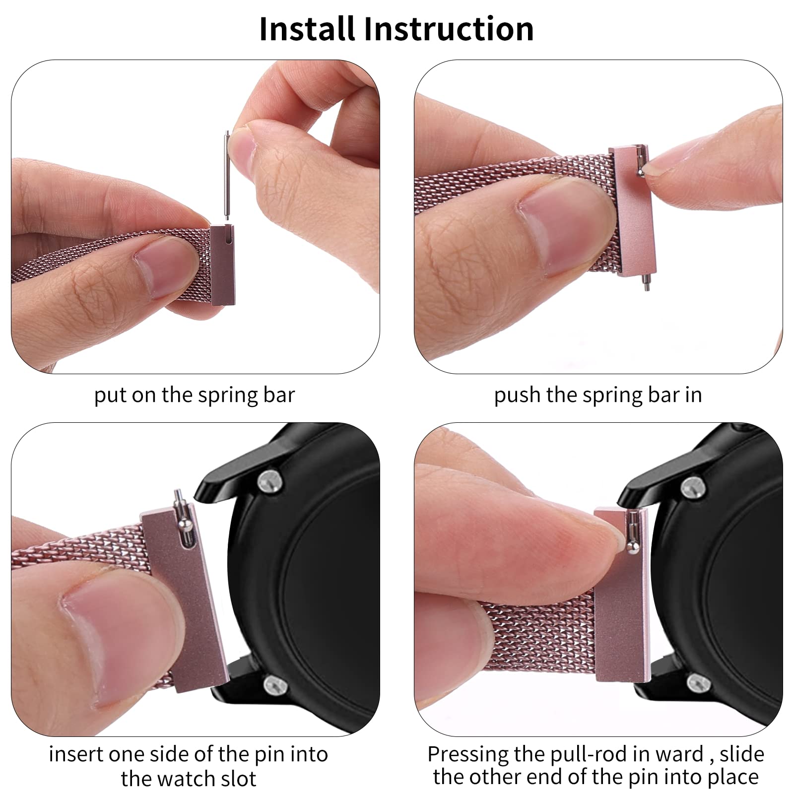 cobee Mesh Woven Watch Bands, Quick Release Watch Strap Magnetic Closure Clasp, Stainless Steel Replacement Watch Band, Band Width 18mm 20mm 22mm for Men and Women