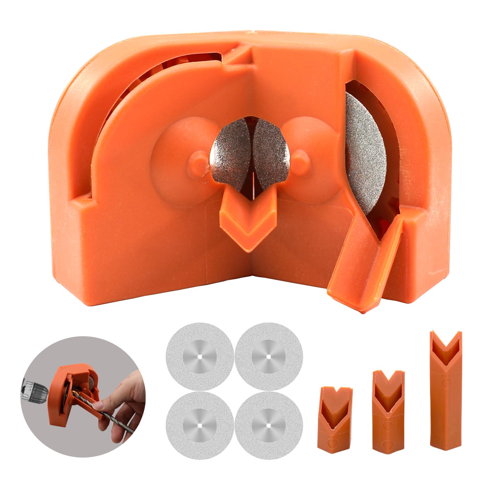 Drill Bit Sharpener,Multipurpose Drill Bit Grinding Sharpener for High-Speed Steel,Masonry,Carbide,Cobalt & Tin-Coated Drill Bits