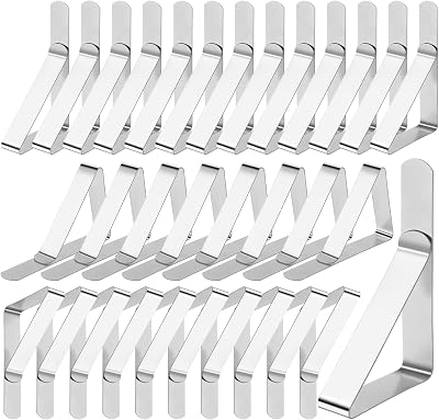 Paxcoo Tablecloth Clips 30 Pieces Stainless Steel Adjustable Holders