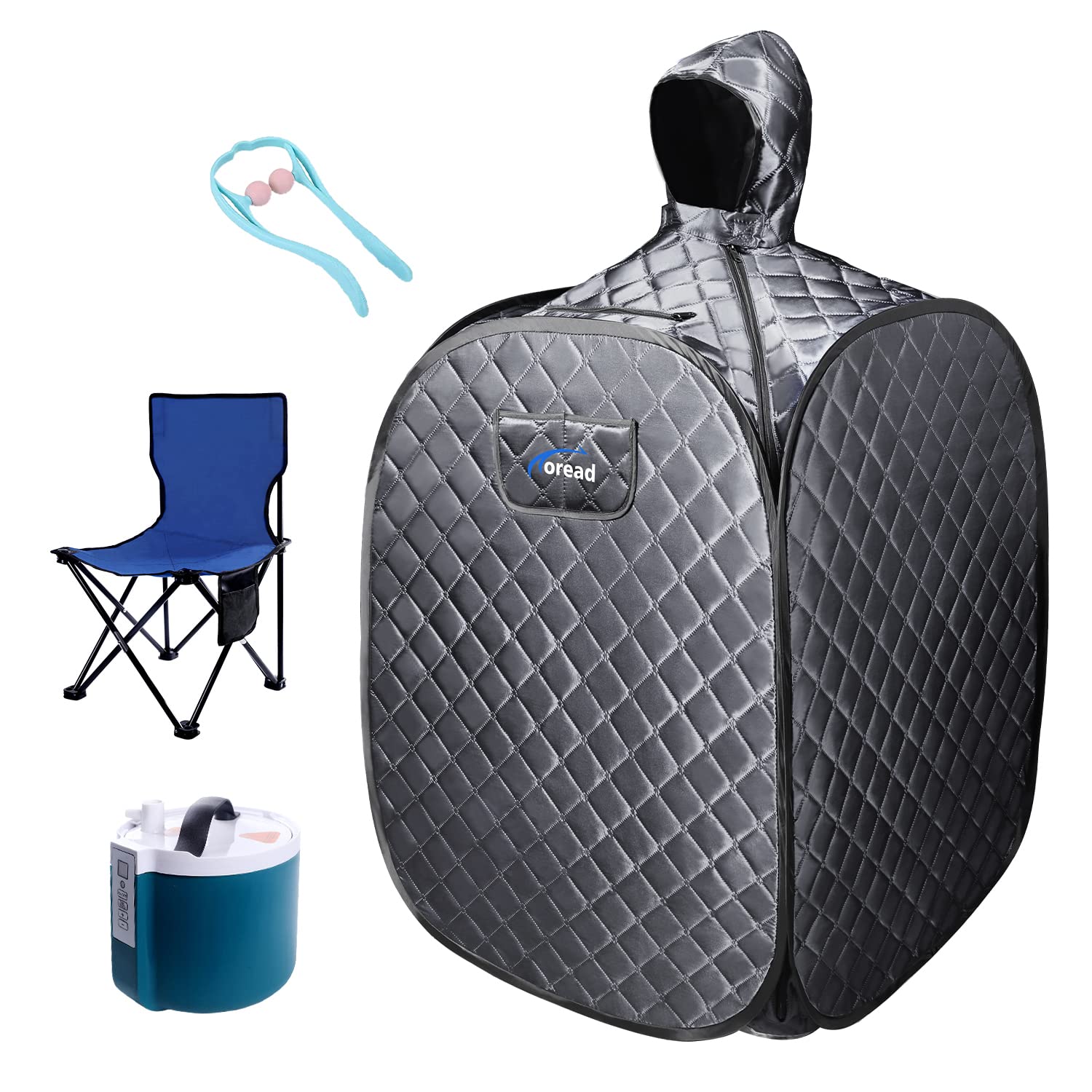 Photo 1 of TOREAD Portable Folding Steam Sauna with 1000W&2.6L Steamer, Personal Sauna Tent for Relaxation, Fast Heating in 6 Min, with Remote Control, Grey
