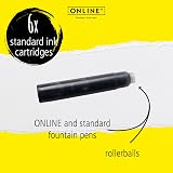 Online Standard Black Ink Cartridges 6pk Fountain Pen Rollerball Refills view 2